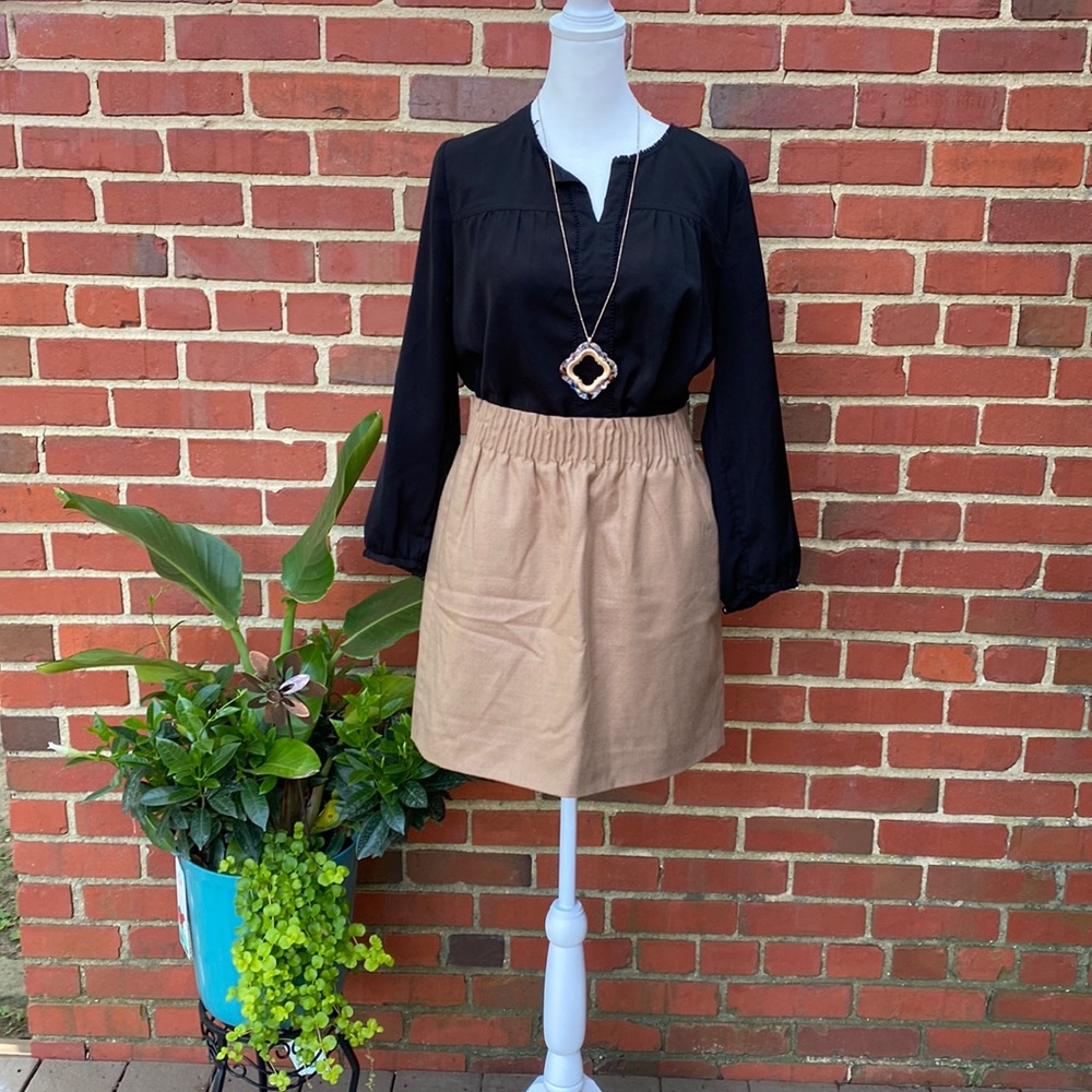 J Crew Camel  Paper Bag Skirt